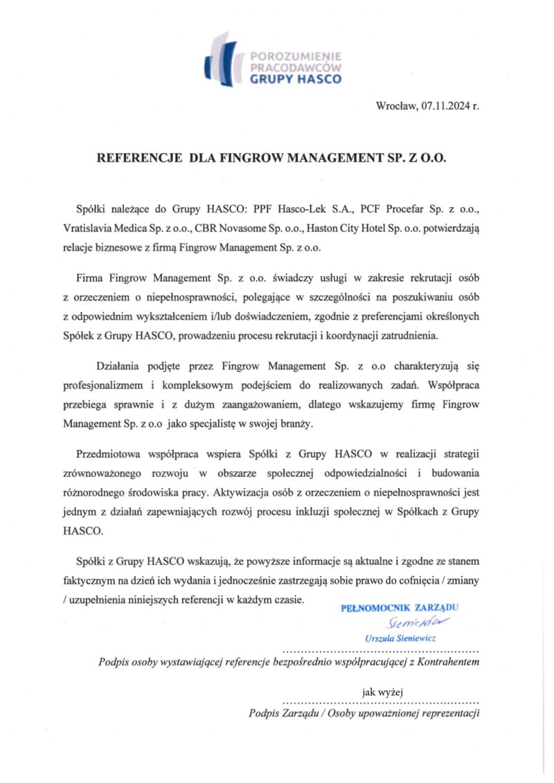 Skan rekomendacji od HASCO-Lek S.A.